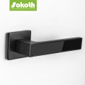 modern complete black lever door handle set